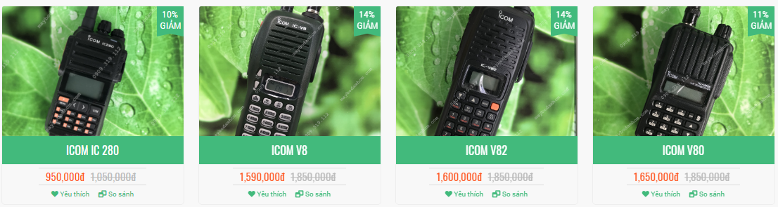 Giá bán các máy bộ đàm Icom tại tphcm